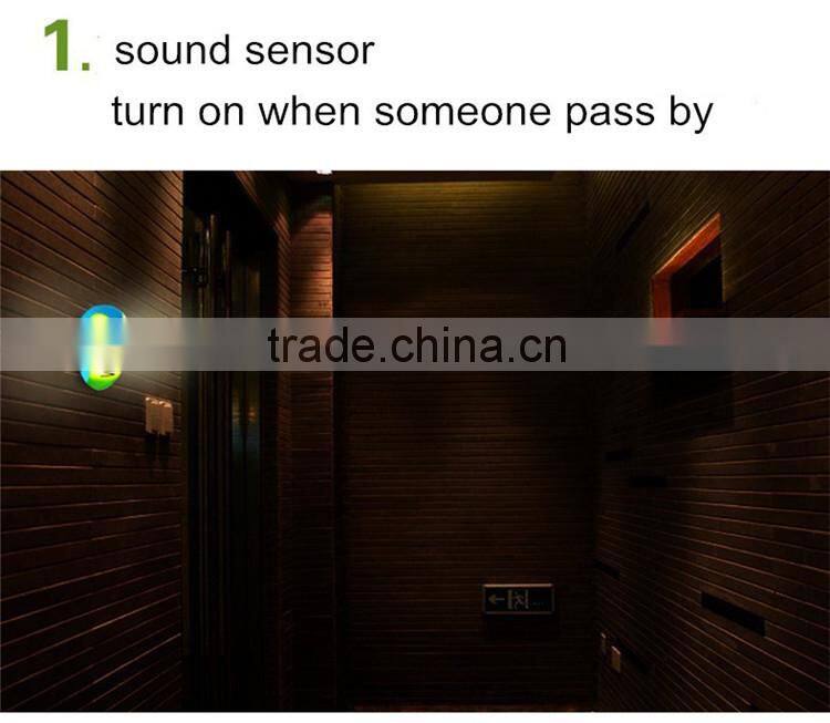 Popular multifunctional led stairway night light energy- saving night lamp innovative sound and light sensor control