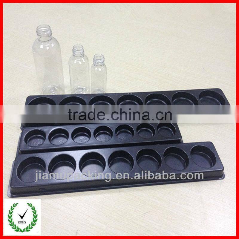 2015 New Style! PS plastic blister insert with flocking for wine package