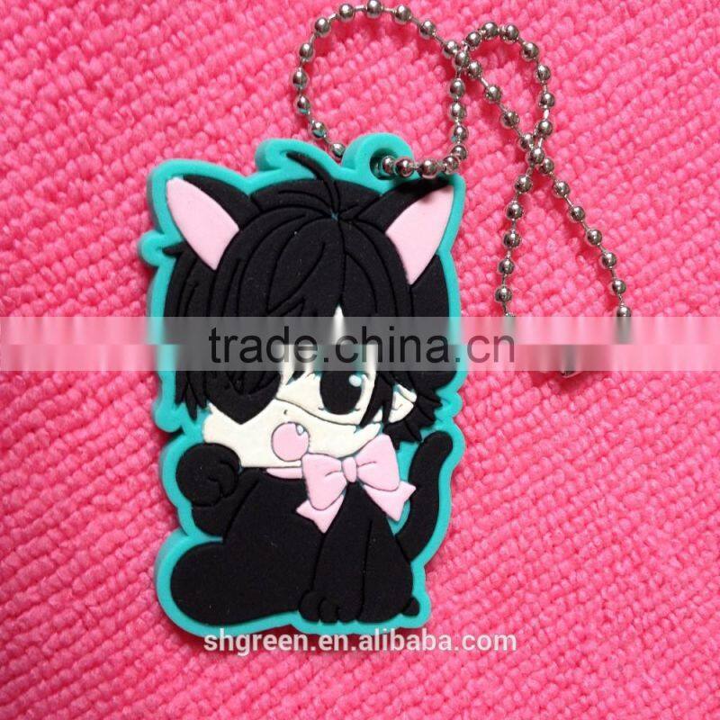 Simple 3D PVC rubber keychain for advertisement