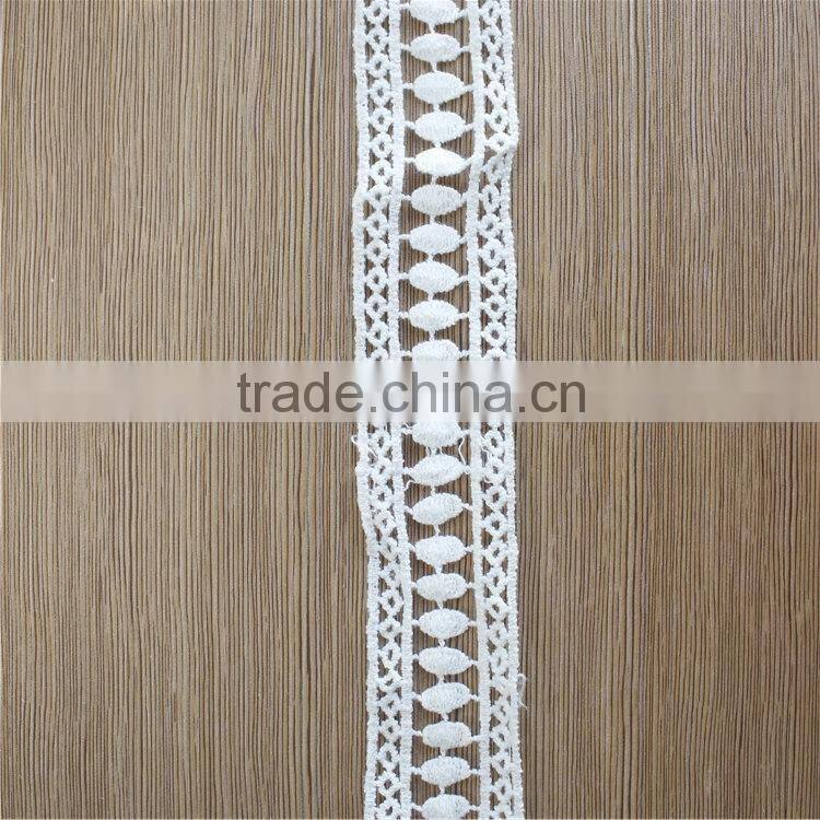 Cheap Embroidery Trim Lace Wholesale 100% Cotton Lace Trim for Dresses/Curtains