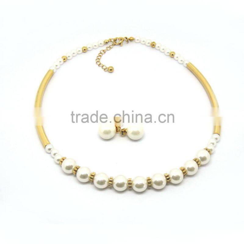 Stainless steel new model big fashion jewelry set wholesale