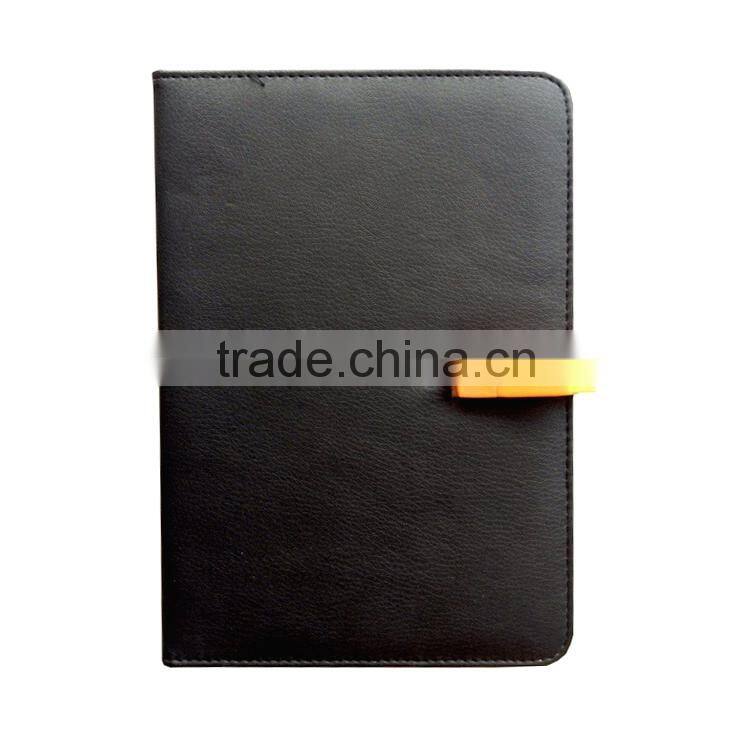 black PU spiral usb diary with USB with 4GB