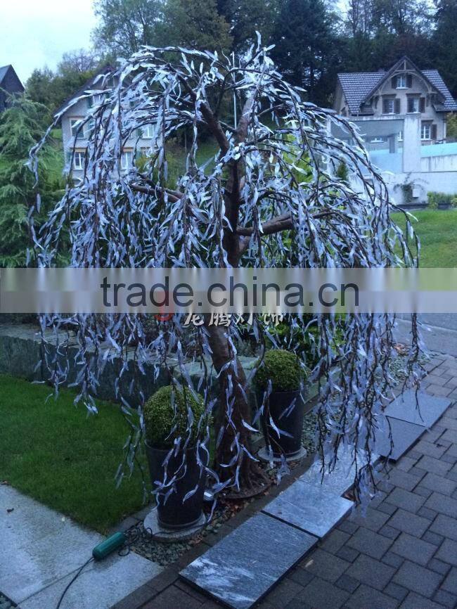 European hotsale 2m beautiful garden decorative artificial lighted willow trees