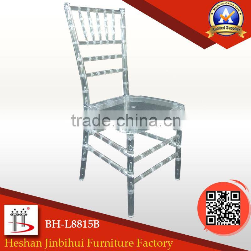BH-L8815 factory price white and gold clear resin napoleon wedding chair