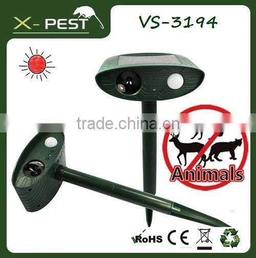 2015 Visson New X-pest product VS-3194 solar wild electric ultrasonic sound generater vehicles animal pest repeller