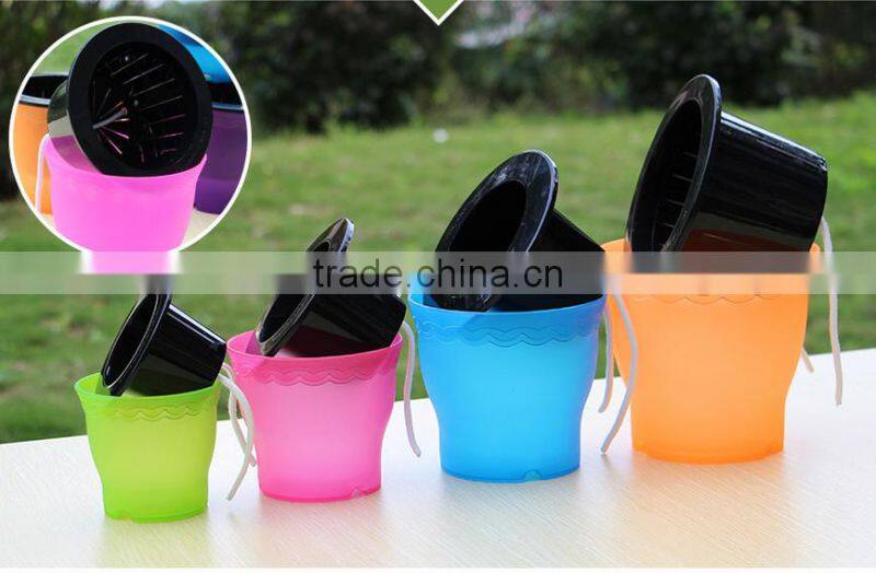 mini decorated fancy cute self watering flower pot