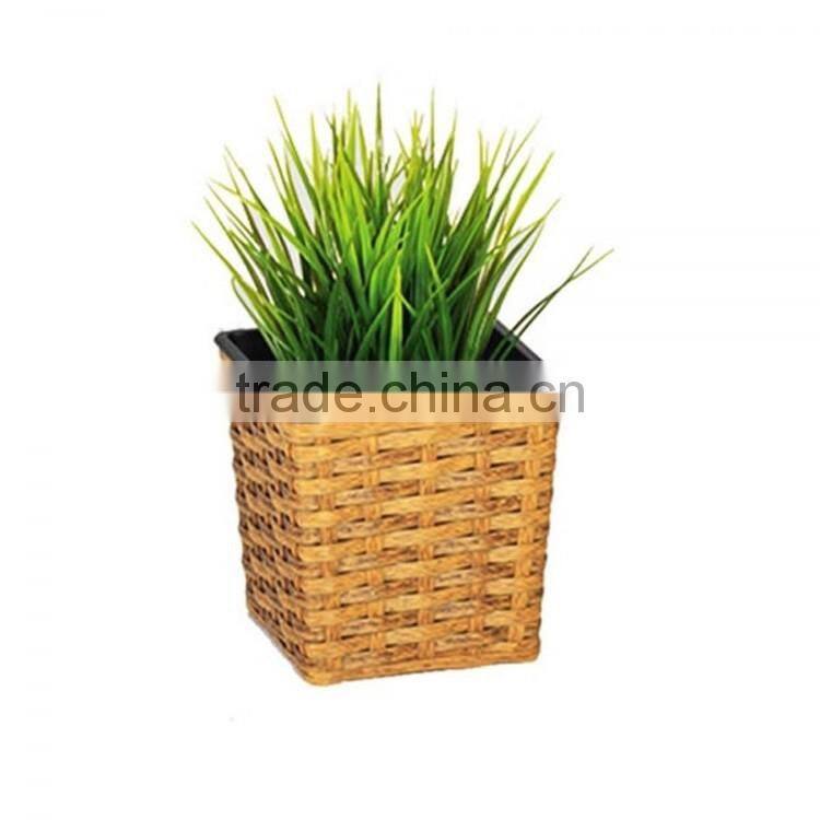 Home or office decoration square wicker planter