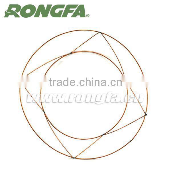 copper coated 2 coils decorative wire wreath frame