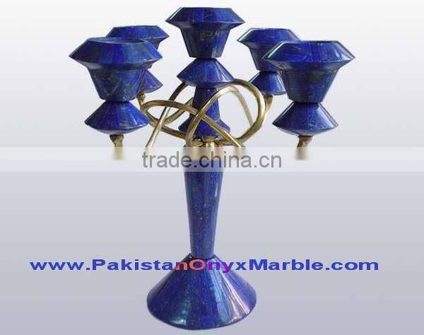 Excellent quality newly Modern CANDLE HOLDERS STANDS LAPIS LAZULI HANDICRAFTS