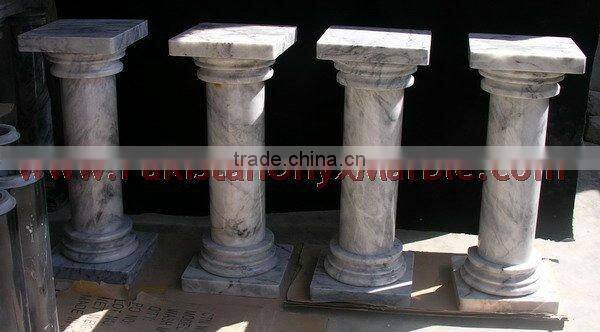 A GRADE BADAL GRAY MARBLE PEDESTALS