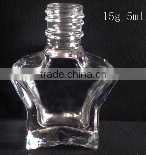 Small 5ml Star shaped glass bottle for nail polish, nail polish glass bottle wholesale