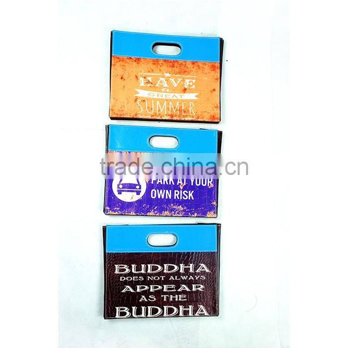 Foldable Faux Leather Storage Bin With Two Handles, Durable Open Storage Basket