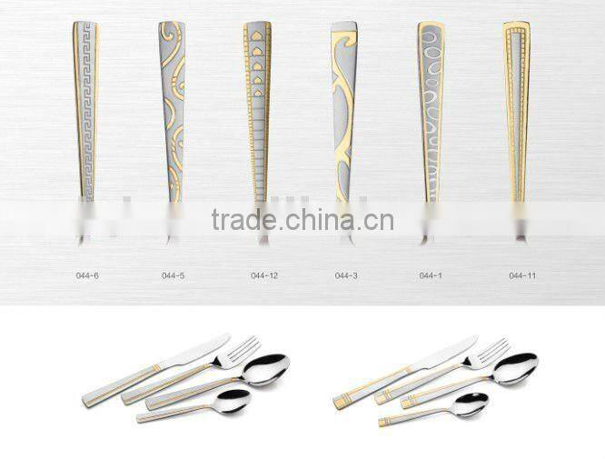 Stainless steel Gold cover knife forks spoon set for cutlery set