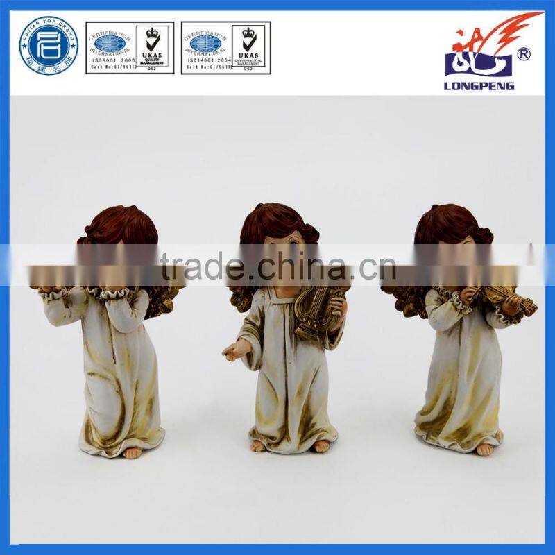 Angel Cherub Putti Playing Instruments Christmas Resin Angel Ornaments