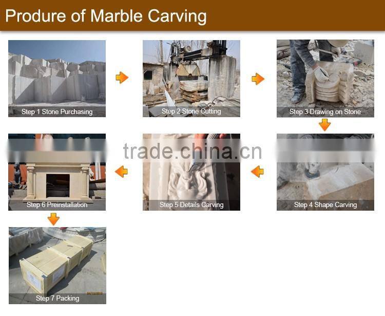luxury home decoration marble stone carved gold fireplace mantel