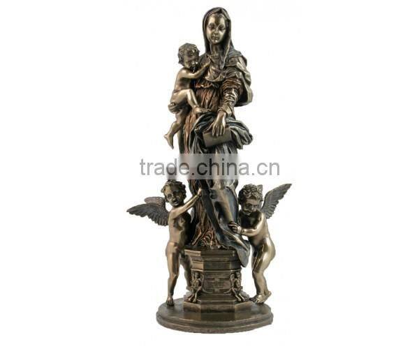 Garden decoration antique religious metal crafts life size bronze madonna