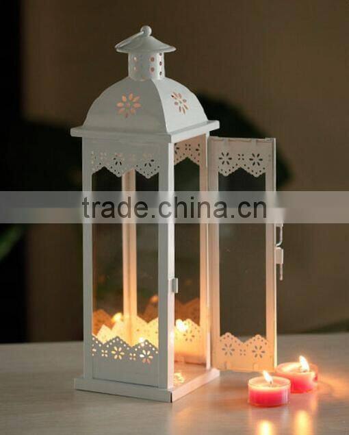 New 2017 White Vintage Style moroccan Lantern Candle Holders