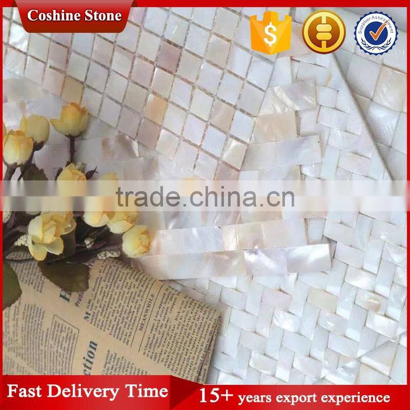 Popular sticky backsplash mother of pearl shell mosaic tiles