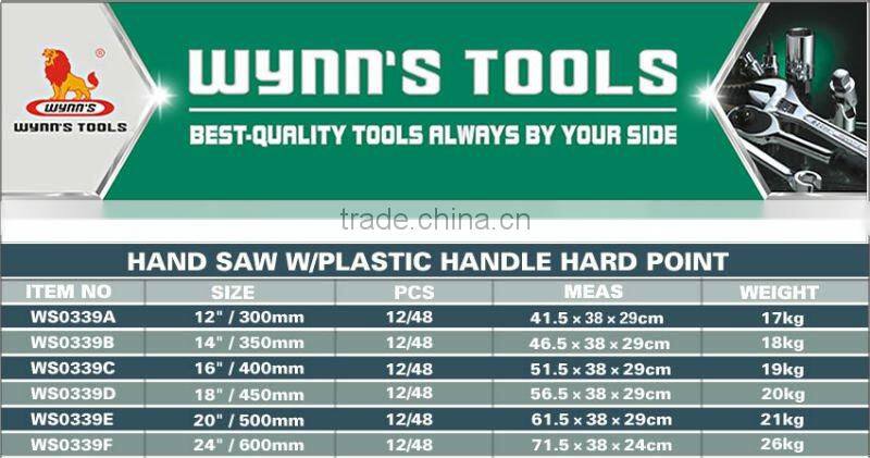 HAND SAW W/PLASTIC HANDLE HARD POINT