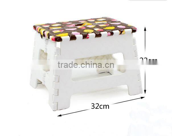 Elegant water printing step folding stool