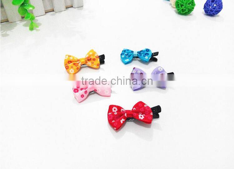 Factory wholesale fashion ribbon bow kids hair clip lovely baby hair clips