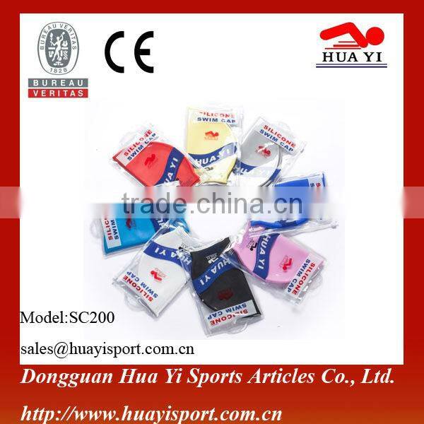 Custom OEM Promotional Silicone Color Mixed Swimming Cap