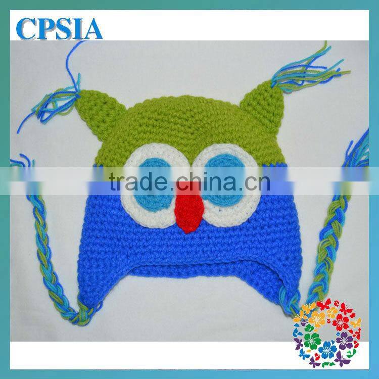 2014 Fancy Handmade Crochet Animal Baby Hats Caps 100 Wool Knitting winter Warm earflap Baby Beanie Hat