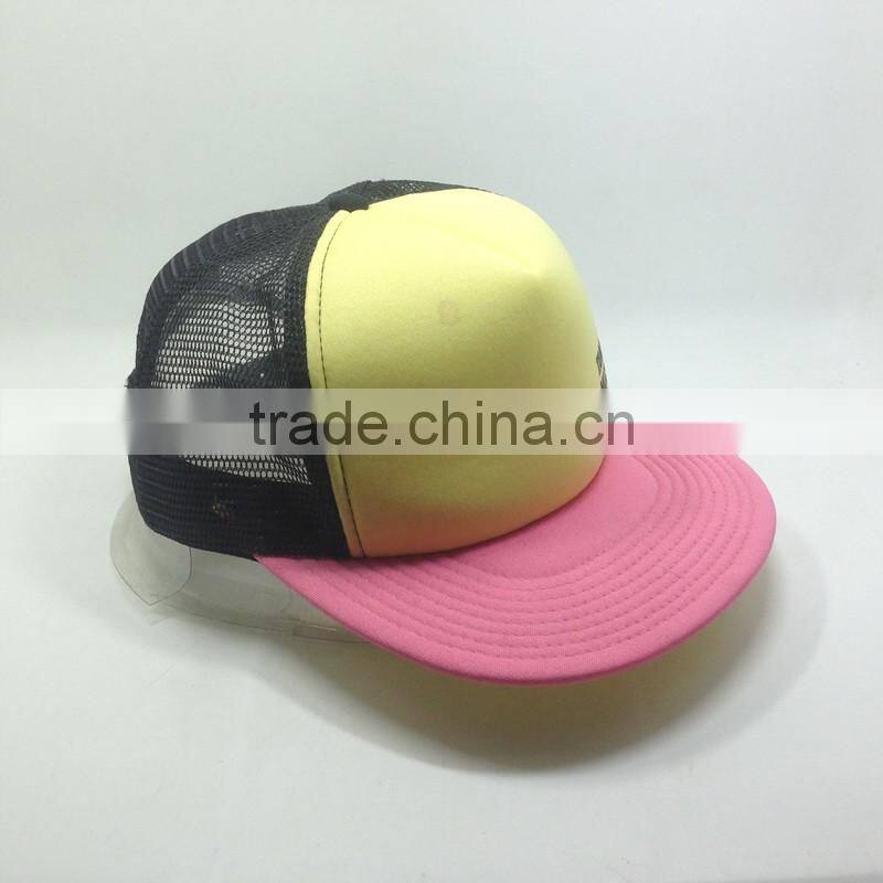 Custom Trucker Style Snapback Caps Sponge Mesh Cap With Printed
