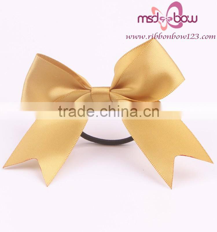 gold color satin pre-made ribbon bow for wine bottle