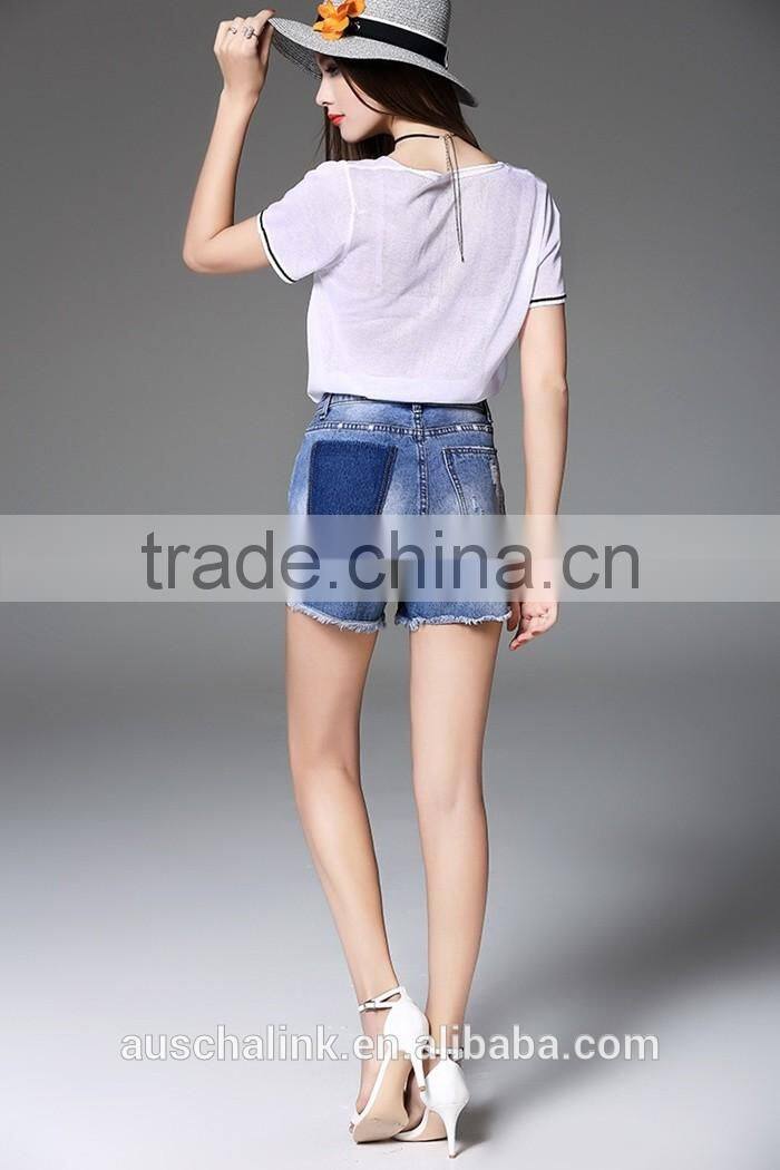 auschalink outdoor summer ladies short jeans pants lowest price