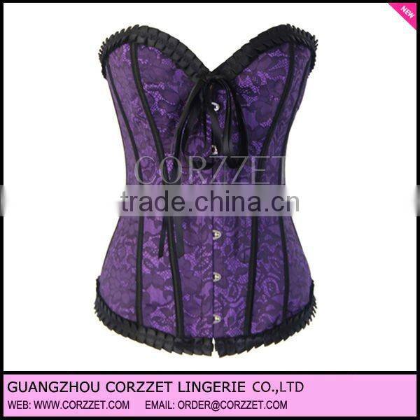 Wholesale new design fashion corset tops to wear out with Vara Bow Front