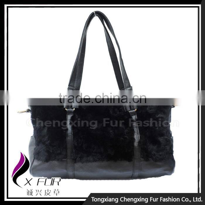 CX-H-32 Genuine Rex Fur Women Handbag Ladies