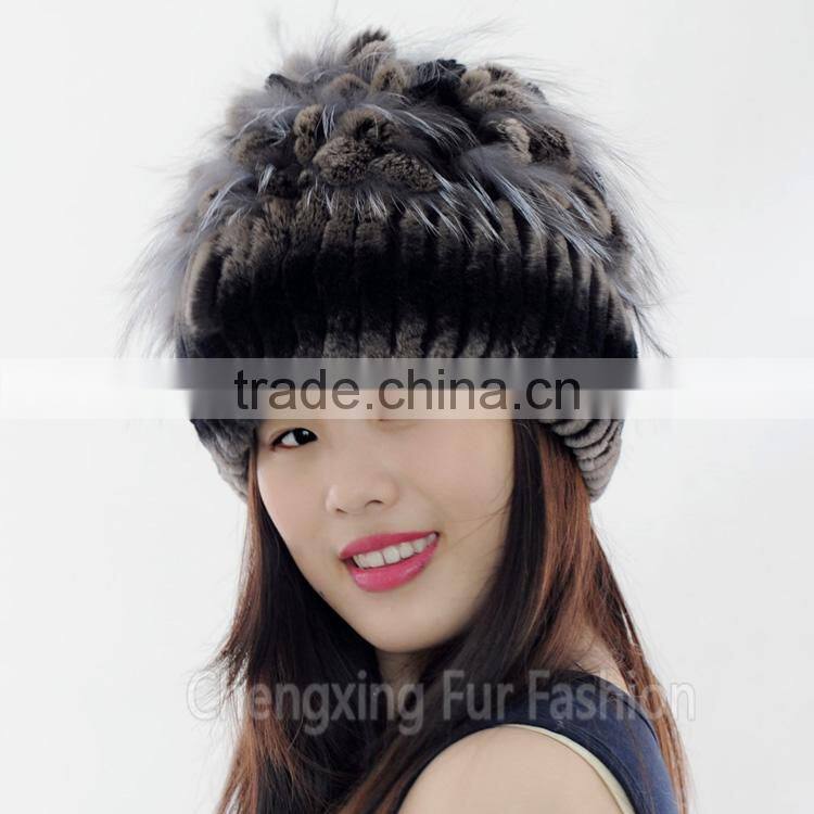 CX-C-135A Women Rex Rabbit Fur Russian Style Winter Cap