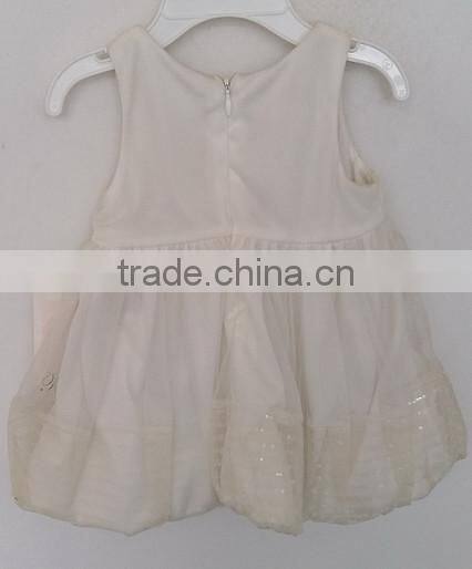 2016 lovely girls white embroidered dress with sequins for summer