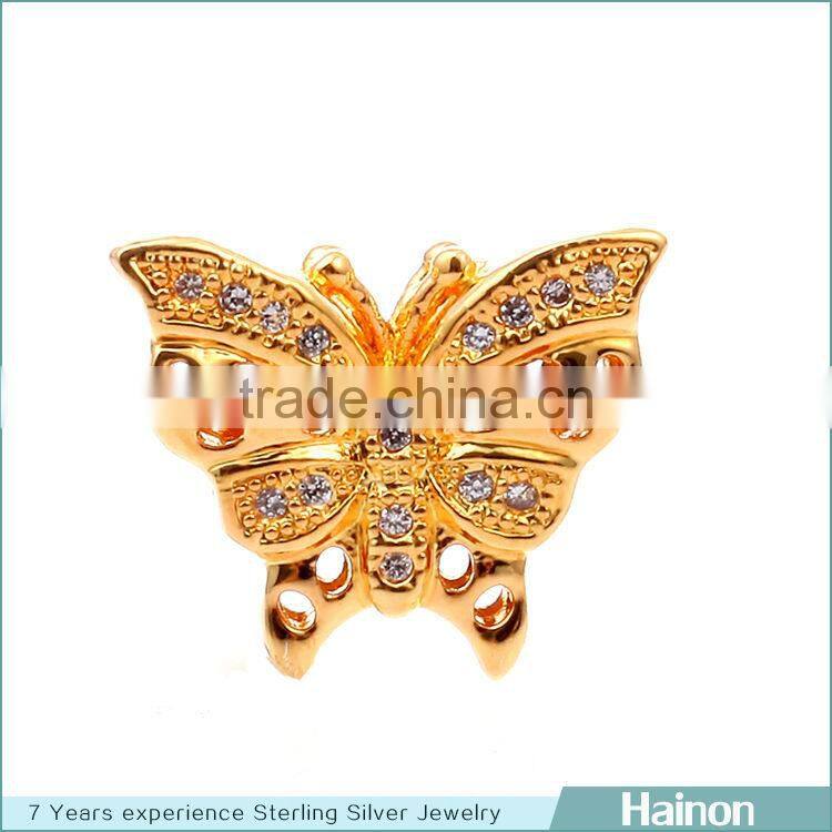 butterfly gold filled beads yiwu hainon factory oem jewelry accessory
