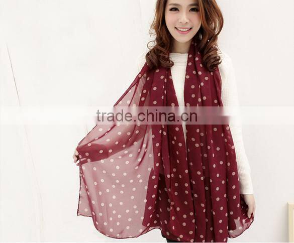 Lady Dots Spot Chiffon Soft Shawl Scarf Neck Wrap Head Scarf Styles 19143