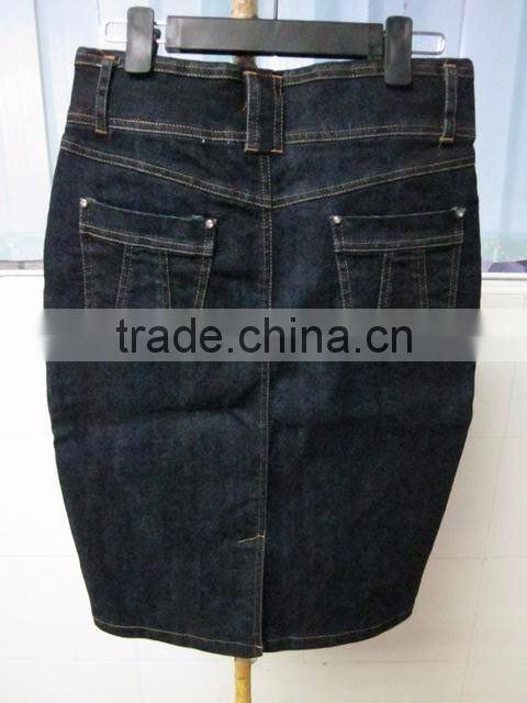 ykk zipper half skirt cheap wrap wholesale jean knee length skirt