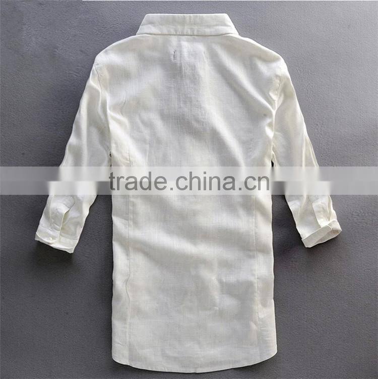 2015 High Quality 100% Cotton custom design contrast color men slim fit women dress open shirt