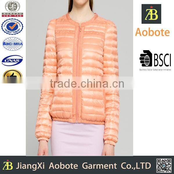 2015 European Style Young Lady Short Pure Color Duck Down Jacket