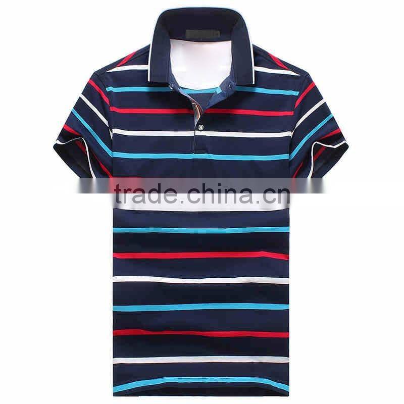 Custom 2016 latest fashion short sleeve contrast collar mens polo collar t shirt