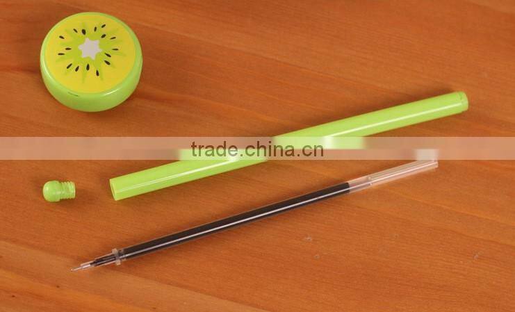 Hot Sale Cute Cartoon Fruit Shape Black Gel Pen for Kids Promotion Gifts