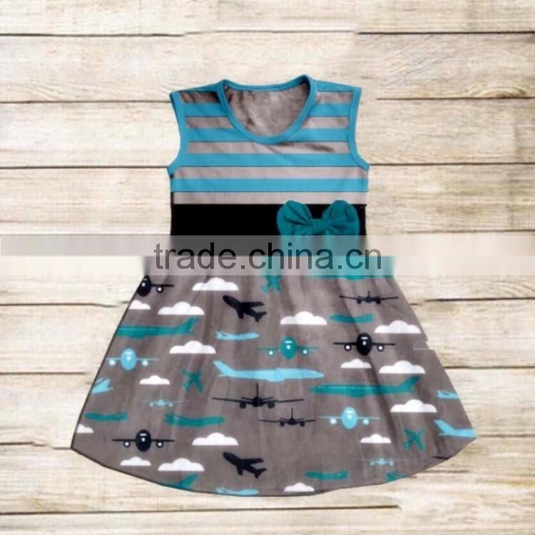 CH00297YIWU BOYA Cotton milk silk ruffle dress kids clothes melea grididare prints wearing boutique dresses