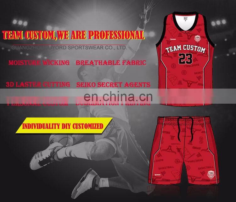 china custom sublimation color blue red yellow basketball jersey uniforms design