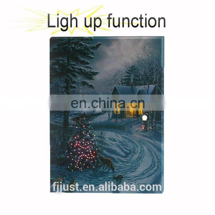 starry night lamp canvas painting with LED light