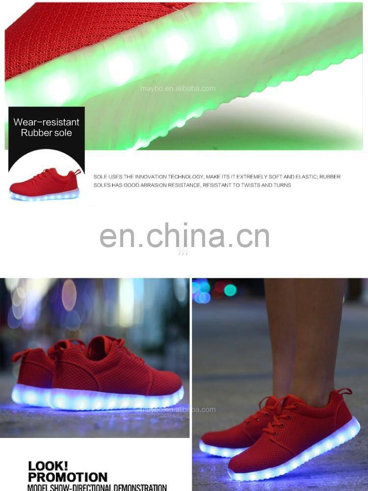 Hot new USB Charge Light up Luminous Mesh shoes Summer Men Women Sportswear Casual shoes LED Shoes sneakers
