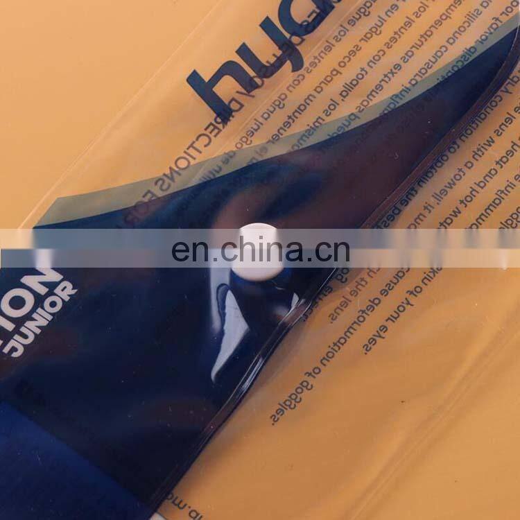 Custom wholesale clear pvc bag with button high quality plastic packaging bag for pen ,ruler