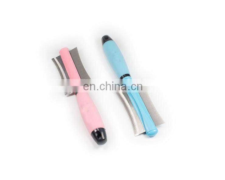 Stainless Steel Double Side Dog Cat Comb Rake Pet Hair Grooming Brush Fur Shedding Cleaning Tool