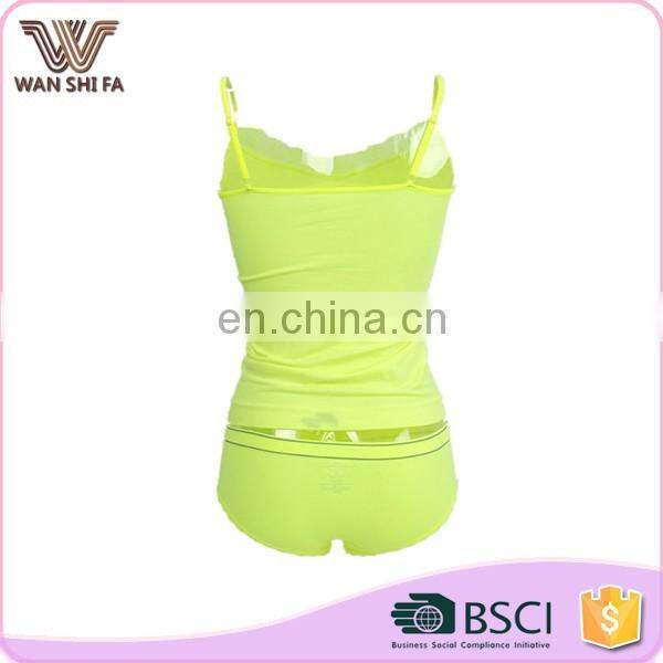 Tight belly in fluorescent yellow comfortable nylon stylish women camisole