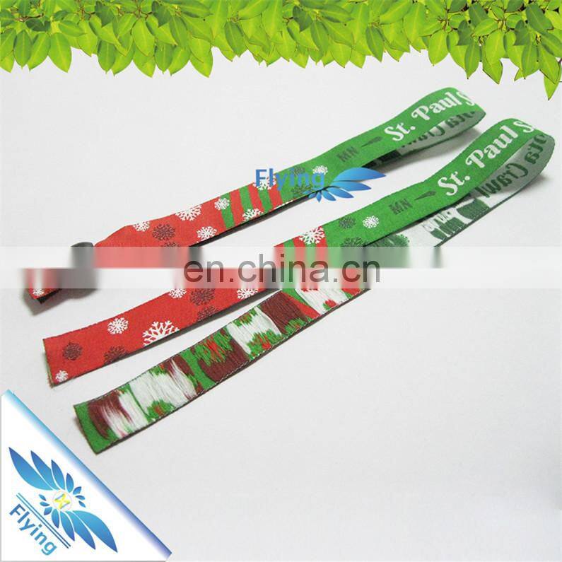 Holiday break Festival wristband with custom logo for event, all kinds festival fabric bracelets