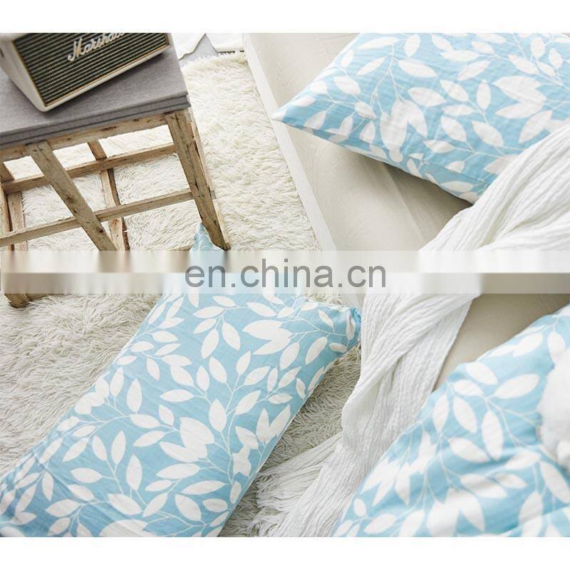 i@home bedding linen 100% cotton modern bed sets linen sheets duvet cover with leaves delicate pattern for living room
